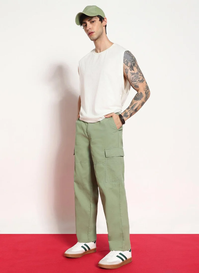 Urbano Fashion  Urbano Fashion Men's Pista Loose Baggy Fit Solid Cargo Chino Pant with 6 Pockets Non-Stretchable for Men | Best Price UAE